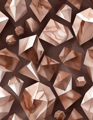 The primary subject of the image is a pattern of brown and white rocks, which are arranged in a visually appealing manner. The setting is a brown and white rock wall, which serves as the backdrop for the pattern. The visual style of the image is a combination of digital art and illustration, creating a unique and intricate design. The dominant colors in the image are brown and white, giving it a natural and earthy feel.