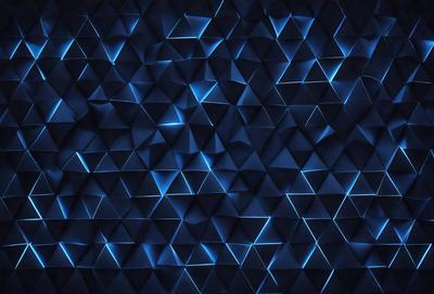 The primary subject of the image is a blue and white geometric pattern. The setting is a blue background, which creates a visually striking contrast with the pattern. The visual style is a combination of digital art and illustration, as the pattern appears to be a digital creation. The dominant colors are blue and white, creating a calm and soothing atmosphere.