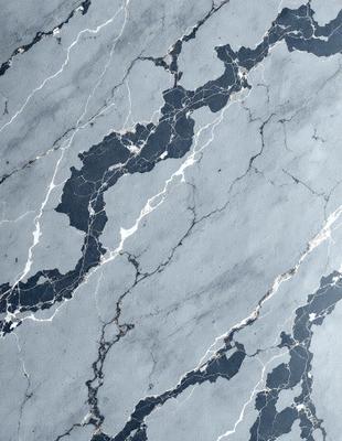 The primary subject of the image is a marble wall with a blue and white pattern. The setting is a room with a blue and white marble wall, which serves as the background. The visual style is a close-up of the marble wall, showcasing its intricate design. The colors and mood of the image are predominantly blue and white, creating a calm and elegant atmosphere.