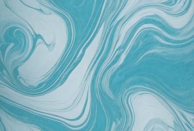The primary subject of the image is a blue and white swirling pattern, which appears to be a painting or a digital artwork. The setting is a blue background, which complements the swirling pattern. The visual style is a combination of painting and digital art, creating a unique and eye-catching design. The colors and mood of the image are predominantly blue and white, giving it a calming and serene atmosphere.