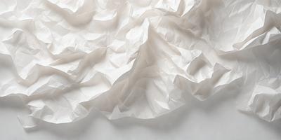 The primary subject of the image is a large sheet of white paper, which is the main object, scene, or focus of the image. The setting is a white background, which provides a clean and uncluttered environment for the paper. The visual style is a close-up of the paper, showcasing its texture and details. The colors and mood of the image are predominantly white, giving it a clean and minimalist appearance.