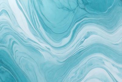 The primary subject of the image is a blue and white swirling pattern, which appears to be a part of a marble or stone surface. The setting is a large body of water, with the swirling pattern extending outwards from the water's edge. The visual style of the image is a combination of photo and digital art, creating a unique and captivating scene. The dominant colors in the image are blue and white, with the swirling pattern adding a sense of depth and movement to the overall atmosphere.