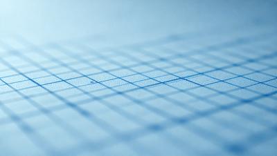 The primary subject of the image is a blue grid pattern, which is the main object, scene, or focus of the image. The setting or background is a white surface, and the visual style appears to be a digital art or illustration. The dominant colors in the image are blue and white, creating a calm and organized atmosphere.