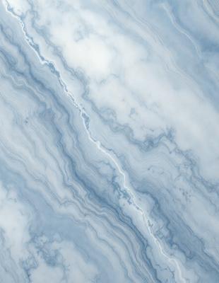 The primary subject of the image is a marble-like surface with a blue and white color scheme. The setting is a cloudy sky, which serves as the backdrop for the surface. The visual style appears to be a photo, capturing the intricate patterns and textures of the marble-like surface. The colors and mood of the image are predominantly blue and white, creating a serene and elegant atmosphere.
