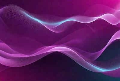 The primary subject of the image is a purple and pink wave pattern. The setting is a dark background, which contrasts with the vibrant colors of the wave pattern. The visual style is a digital art or illustration, as the wave pattern appears to be a digital creation. The dominant colors are purple and pink, creating a calming and soothing atmosphere.