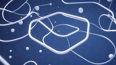 The primary subject of the image is a white, geometric shape, possibly a cube or a box, with a blue background. The visual style of the image is digital art, as it appears to be a computer-generated or digitally created design. The colors and mood of the image are predominantly blue and white, giving it a clean and modern appearance.