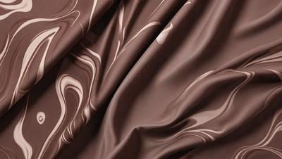 The primary subject of the image is a brown fabric, possibly a piece of clothing or a curtain. The setting is a room with a brown background, and the visual style appears to be a close-up of the fabric. The colors and mood of the image are predominantly brown, giving it a warm and cozy atmosphere.
