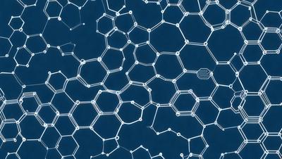 The primary subject of the image is a blue background with a pattern of white lines. The setting appears to be a dark, possibly nighttime, environment. The visual style of the image is a combination of a photo and digital art, creating a unique and intricate pattern. The colors and mood of the image are predominantly dark and moody, with the white lines on the blue background providing a contrasting element.