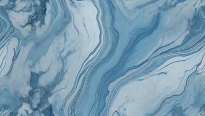 The primary subject of the image is a blue and white marbled tile. The setting is a bathroom, as indicated by the presence of the marbled tile. The visual style is a close-up of the tile, showcasing its intricate design. The dominant colors are blue and white, creating a calm and soothing atmosphere.