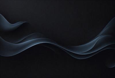 The primary subject of the image is a blue wave or smoke-like pattern. The setting is a dark background, which creates a contrast with the blue wave. The visual style appears to be a digital art or illustration, as the wave is depicted in a stylized manner. The colors and mood of the image are predominantly dark and moody, with the blue wave being the main focal point.