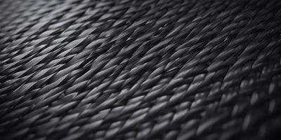 The primary subject of the image is a black and white patterned fabric. The setting is a black background, which contrasts with the patterned fabric. The visual style is a close-up of the fabric, showcasing its intricate design. The colors and mood of the image are predominantly black and white, giving it a classic and timeless appearance.