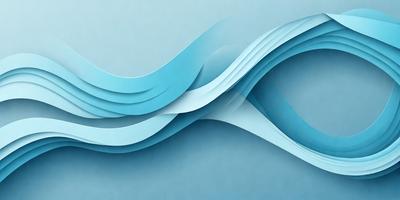 The primary subject of the image is a blue wave, which is the main object, scene, or focus of the image. The setting is a blue background, and the visual style is a digital art or illustration. The dominant colors are blue and white, creating a calm and serene atmosphere.