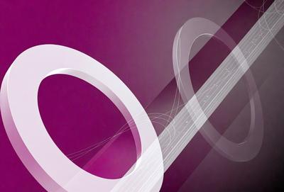 The primary subject of the image is a large, curved, and swirling line that appears to be a part of a larger design. The setting is a purple background, which adds a vibrant and bold touch to the visual style. The overall atmosphere is dynamic and artistic, with the swirling line creating a sense of movement and energy.