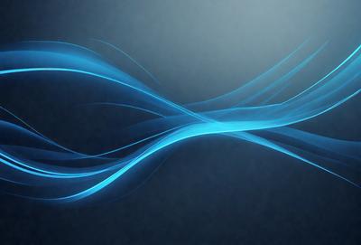 The primary subject of the image is a blue wave or flowing water. The setting is a dark blue background, which creates a contrasting and dramatic effect. The visual style is a digital art or illustration, as the blue wave appears to be a digital creation. The colors and mood of the image are predominantly blue, creating a sense of calmness and tranquility.