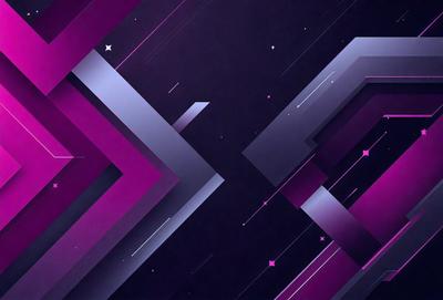 The primary subject of the image is a purple and pink geometric pattern. The setting is a dark background, which contrasts with the bright colors of the pattern. The visual style is a digital art or illustration, creating a unique and eye-catching design. The dominant colors are purple and pink, giving the image a vibrant and lively atmosphere.