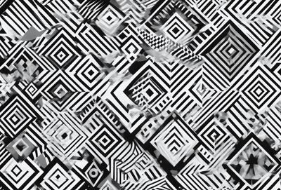 The primary subject of the image is a black and white pattern, which is the main focus of the image. The setting is a black and white background, and the visual style is a pattern or a digital art. The colors and mood of the image are predominantly black and white, giving it a classic and timeless appearance.