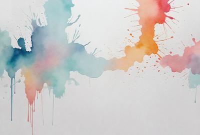 The primary subject of the image is a painting or drawing of a colorful, abstract design. The setting is a white background, which provides a clean and uncluttered appearance. The visual style is a mix of digital art and illustration, as the colors and patterns are vibrant and eye-catching. The dominant colors are red, blue, and orange, creating a lively and energetic atmosphere.