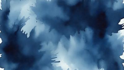 The primary subject of the image is a blue and white painting of a tree. The setting is a blue background, and the visual style appears to be a digital art or illustration. The dominant colors are blue and white, creating a calm and serene atmosphere.