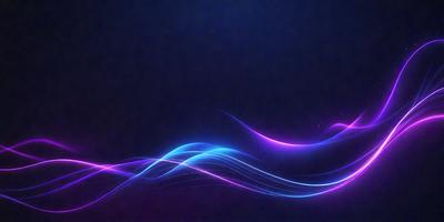 The primary subject of the image is a blue and purple wave, which appears to be a digital art or illustration. The setting is a dark blue background, creating a contrasting and dramatic effect. The visual style is modern and artistic, with the wave's vibrant colors and flowing form. The overall atmosphere is dynamic and captivating, as the wave seems to be moving and flowing across the screen.