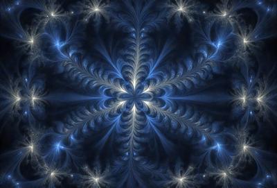 The primary subject of the image is a blue and white swirling pattern, which appears to be a digital art or illustration. The setting is a dark blue background, creating a contrasting effect with the swirling pattern. The visual style suggests that the image is a creative and artistic representation, possibly inspired by nature or abstract concepts. The colors and mood of the image are predominantly dark and moody, with the blue and white swirls adding a sense of depth and intrigue to the overall composition.