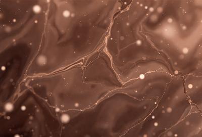The primary subject of the image is a close-up of a marble surface with a pattern of swirls and dots. The setting is a dark room, and the visual style appears to be a combination of a photo and digital art. The colors and mood of the image are predominantly dark, with the swirls and dots adding a touch of contrast and visual interest.