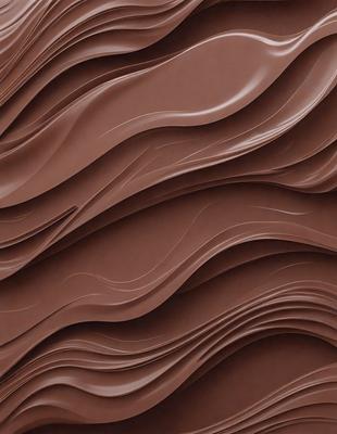 The primary subject of the image is a close-up of a chocolate-colored wall with a wavy texture. The setting is a room with a brown color scheme. The visual style is a close-up of a textured surface, which gives the image a realistic and detailed appearance. The dominant colors are brown and chocolate, creating a warm and cozy atmosphere.