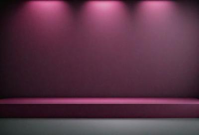 The primary subject of the image is a pink wall with a purple border. The setting is a room with a pink background. The visual style is a photo, and the colors and mood are predominantly pink and purple, creating a warm and inviting atmosphere.