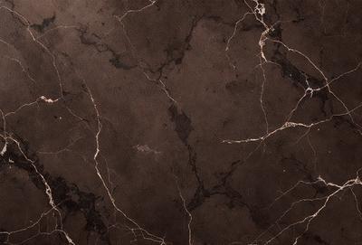 The primary subject of the image is a marble wall with a brown and black color scheme. The setting is a room with a brown and black marble floor. The visual style is a close-up of the marble wall, showcasing its texture and pattern. The colors and mood of the image are warm and earthy, creating a sense of luxury and sophistication.