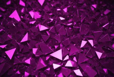 The primary subject of the image is a large pile of purple triangles. The setting is a purple background, which creates a visually striking contrast with the triangles. The visual style appears to be a combination of digital art and illustration, as the triangles are arranged in a patterned manner. The colors and mood of the image are predominantly purple, giving it a unique and artistic appearance.