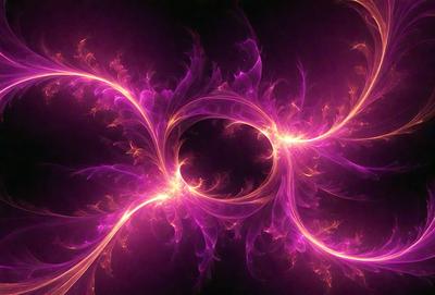 The primary subject of the image is a purple and yellow swirling pattern, which appears to be a digital art or illustration. The setting is a dark background, which contrasts with the vibrant colors of the swirling pattern. The visual style suggests that the image is a creative and artistic representation of a swirling motion. The dominant colors are purple and yellow, creating a lively and energetic atmosphere.