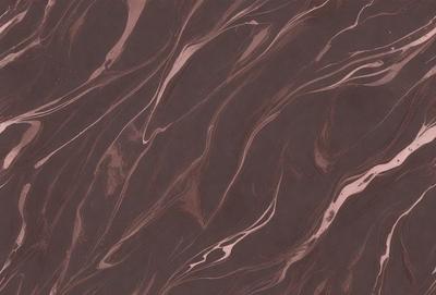 The primary subject of the image is a brown marbled surface, which appears to be a piece of wood or a stone. The setting is a close-up of the marbled surface, showcasing its intricate patterns and textures. The visual style is a close-up, which emphasizes the details of the marbled surface. The colors and mood of the image are warm and earthy, with the brown marbled surface being the dominant color.