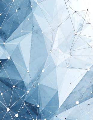 The primary subject of the image is a blue and white geometric pattern, which appears to be a digital art or illustration. The setting is a white marble surface, which serves as the background for the pattern. The visual style is a combination of digital art and illustration, creating a unique and intricate design. The colors and mood of the image are predominantly blue and white, giving it a clean and modern appearance.