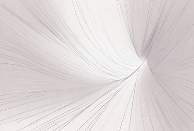 The primary subject of the image is a white, curved line that appears to be a drawing or a pattern. The setting is a white background, which provides a clean and minimalist appearance. The visual style is a combination of drawing and digital art, as the line is both curved and precise. The colors and mood of the image are predominantly white, giving it a clean and minimalist feel.