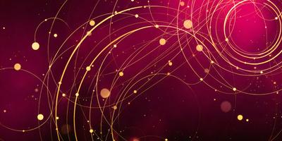 The primary subject of the image is a purple background with a pattern of gold circles. The setting is a dark background, which contrasts with the bright gold circles. The visual style is a combination of digital art and illustration, creating a unique and eye-catching design. The colors and mood of the image are predominantly purple and gold, giving it a warm and inviting atmosphere.