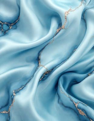 The primary subject of the image is a blue and white marbled surface, which appears to be a piece of marble or a marbled wall. The setting is a room with a blue and white marbled wall, and the visual style is a close-up of the marbled surface. The colors and mood of the image are predominantly blue and white, creating a calm and serene atmosphere.
