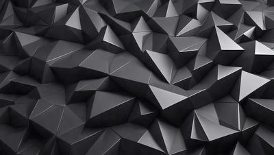 The primary subject of the image is a black and white geometric pattern. The setting is a dark background, which contrasts with the pattern. The visual style is a combination of digital art and illustration, creating a unique and intricate design. The dominant colors are black and white, giving the image a classic and timeless appearance. The overall atmosphere is one of complexity and sophistication.
