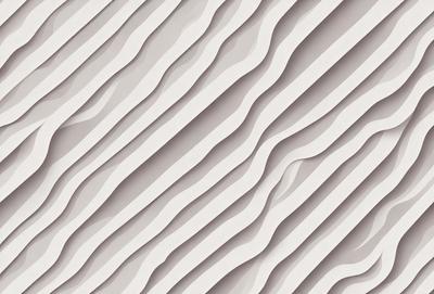 The primary subject of the image is a white wall with a pattern of white and gray stripes. The setting is a room with a white wall, and the visual style is a photo. The colors and mood of the image are predominantly white and gray, creating a clean and minimalist atmosphere.