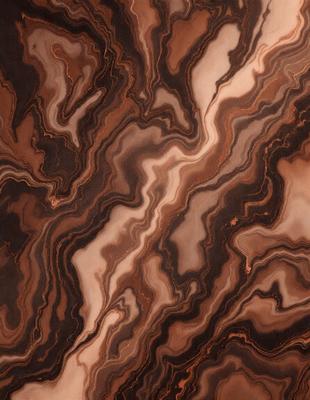The primary subject of the image is a close-up of a marble-like stone with a brown and white color scheme. The setting is a natural environment, possibly a rock formation or a stone wall. The visual style is a close-up of the stone, showcasing its intricate patterns and textures. The colors and mood of the image are earthy and natural, with a sense of depth and complexity in the stone's design.