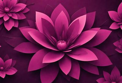 The primary subject of the image is a large, purple flower with a yellow center. The flower is the focal point of the scene, and it is set against a purple background. The visual style of the image is a combination of digital art and illustration, creating a vibrant and eye-catching display. The dominant colors in the image are purple and yellow, giving the scene a lively and cheerful atmosphere.