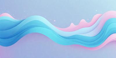 The primary subject of the image is a blue and pink wave, which is the main focus of the scene. The wave is depicted in a digital art style, giving it a unique and vibrant appearance. The setting is a blue background, which complements the colors of the wave and adds to the overall atmosphere of the image.