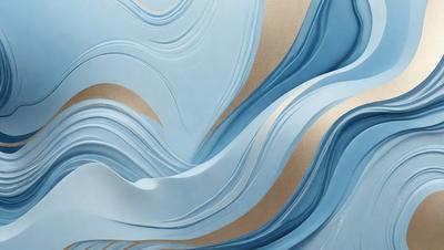 The primary subject of the image is a blue and gold swirl pattern, which appears to be a digital art or illustration. The setting is a blue background, and the visual style is a combination of digital art and illustration. The dominant colors are blue and gold, creating a sense of depth and movement in the swirl pattern.