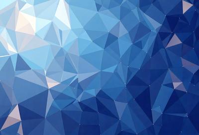 The primary subject of the image is a blue and white geometric pattern, which appears to be a digital art or illustration. The setting is a blue background, and the visual style is a combination of digital art and geometric patterns. The dominant colors are blue and white, creating a calm and soothing atmosphere.
