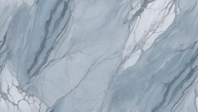 The primary subject of the image is a marble wall with a blue tint. The setting is a bathroom, and the visual style is a photo. The dominant colors are blue and gray, creating a calm and sophisticated atmosphere.