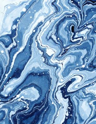 The primary subject of the image is a blue and white swirling pattern, which appears to be a digital art or illustration. The setting is a blue and white ocean, creating a serene and calming atmosphere. The visual style is a combination of digital art and illustration, with the swirling pattern being the main focus of the image. The colors and mood convey a sense of tranquility and beauty, as the blue and white colors are often associated with the ocean and its natural beauty.