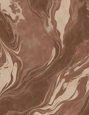 The primary subject of the image is a brown and white marbled paper with a swirling pattern. The setting is a close-up of the paper, showcasing its intricate design. The visual style is a combination of a photo and a digital art, as the paper appears to be a blend of both. The colors and mood of the image are warm and earthy, with the brown and white colors creating a sense of depth and texture.