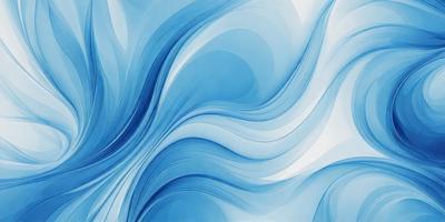 The primary subject of the image is a blue and white painting of a wave. The setting is a white background, and the visual style appears to be a digital art or illustration. The dominant colors in the painting are blue and white, creating a calming and serene atmosphere.