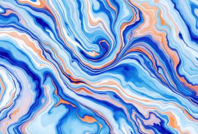 The primary subject of the image is a blue and white swirling pattern, which appears to be a digital art or illustration. The setting is a blue and white background, and the visual style is a combination of digital art and illustration. The dominant colors in the image are blue and white, creating a calm and soothing atmosphere.