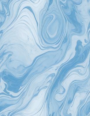 The primary subject of the image is a blue and white patterned surface, which appears to be a wall or a piece of artwork. The setting is a room with a blue background, and the visual style is a combination of a photo and digital art. The dominant colors are blue and white, creating a calm and soothing atmosphere.