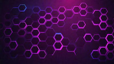 The primary subject of the image is a purple and blue geometric pattern. The setting is a dark background, which contrasts with the vibrant colors of the pattern. The visual style appears to be a digital art or illustration, as the pattern is intricate and detailed. The dominant colors in the image are purple and blue, creating a calm and soothing atmosphere.
