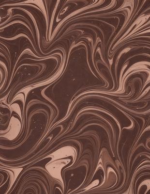 The primary subject of the image is a close-up of a chocolate-covered surface, possibly a cake or a piece of chocolate art. The setting is a brown background, which complements the rich color of the chocolate. The visual style appears to be a close-up of a textured surface, possibly a pattern or a texture, with a focus on the chocolate. The colors and mood of the image are predominantly brown, creating a warm and inviting atmosphere.
